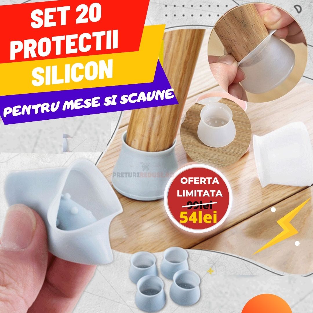 SET 20 PROTECTII SILICON PENTRU SCAUNE SI MESE