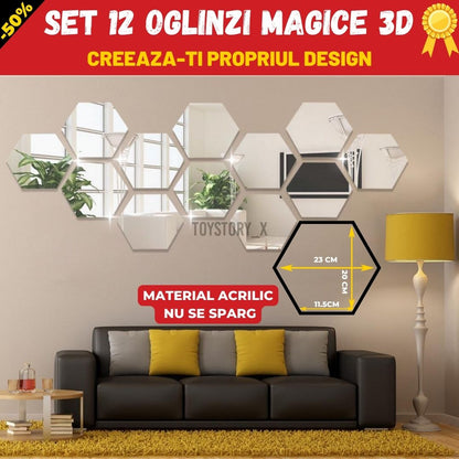 SET 12 OGLINZI MAGICE 3D